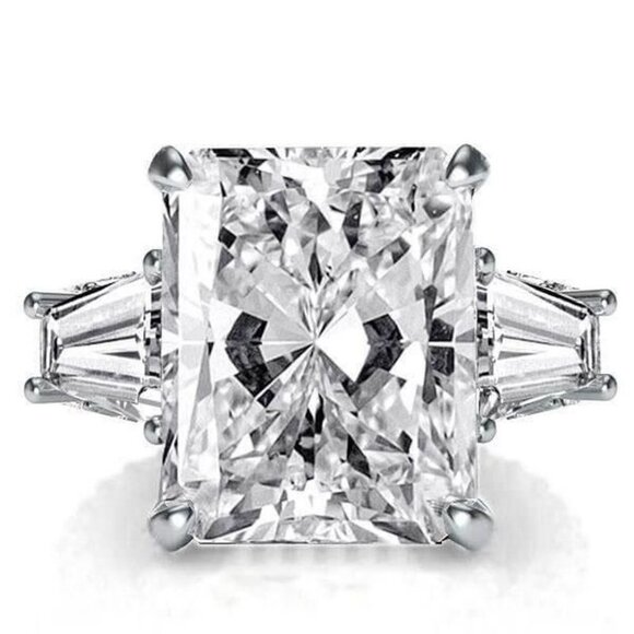 ⚡  Princess Cut 4A CZ Micro Moissanite Ring for Women, FB16FA1096 - Picture 1 of 5